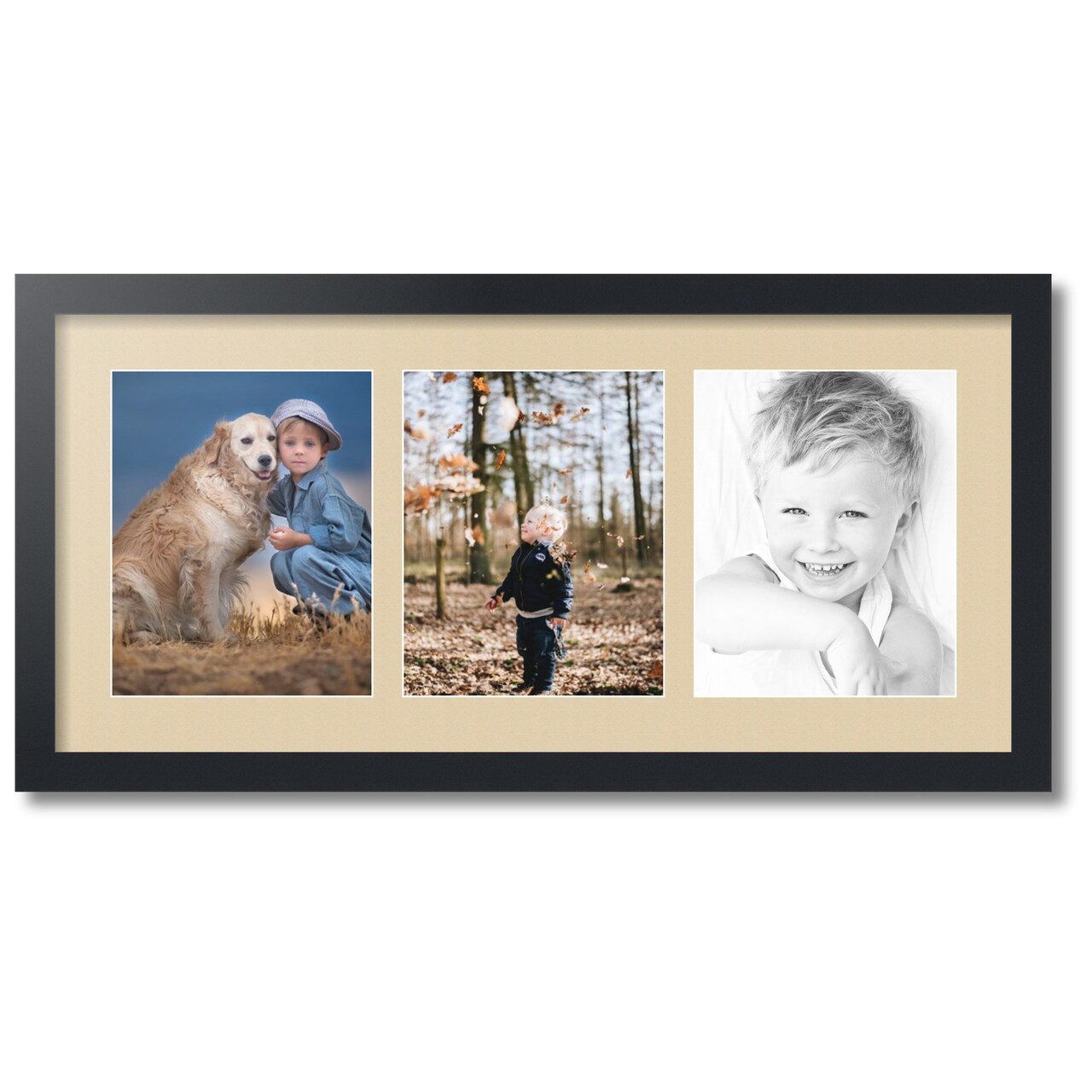 ArtToFrames Collage Photo Picture Frame with 3 - 8x10 inch Openings, Framed in Black with Over 62 Mat Color Options and Plexi Glass (CSM-3926-25)